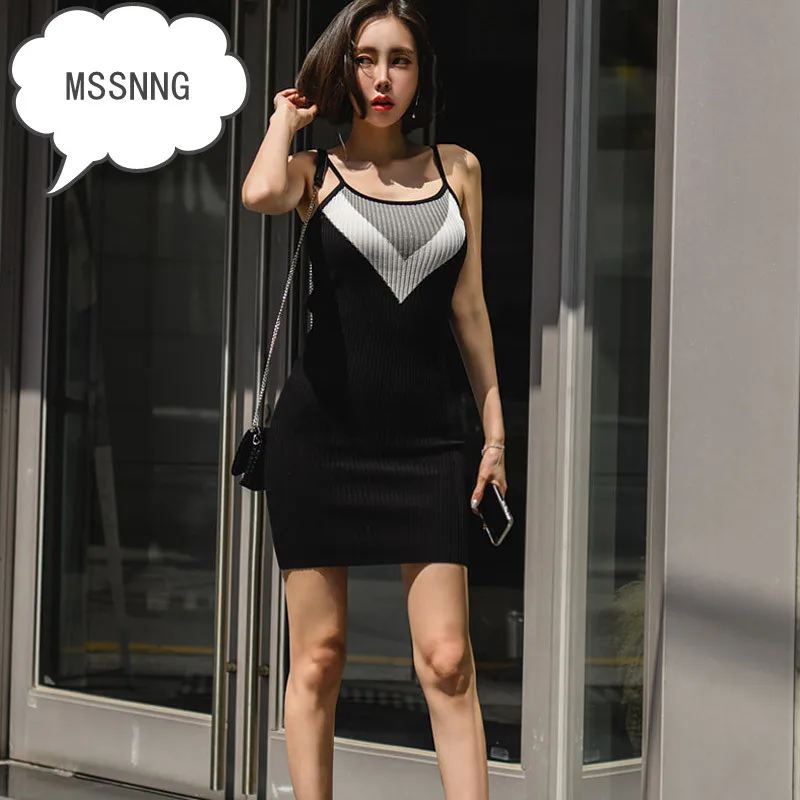 Женское платье без рукавов MSSNNG черное облегающее мини длины в стиле ретро для