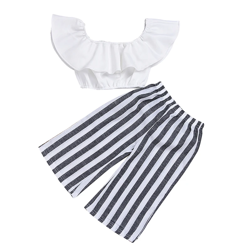 Модный комплект из 2 предметов топ на бретелях с оборками и открытыми плечами +