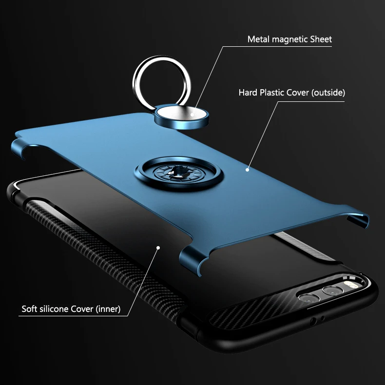 For Xiaomi Mi 8 6 A1 A2 Mix 2 2s Redmi S2 Note 5 Plus 4A 4 4X 5A 3s Ring Holder Magnetic Car Soft Stand Armor Case Cover |
