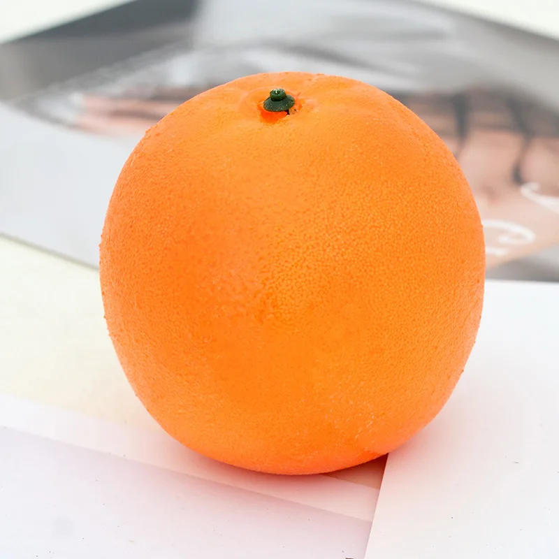 orange Декоративная пена Поддельные Фрукты Яблоко Leamon персик оранжевый DIY пластиковые искусственные фрукты для домашнего декора аксессуары для фотосессии - Цвет: orange