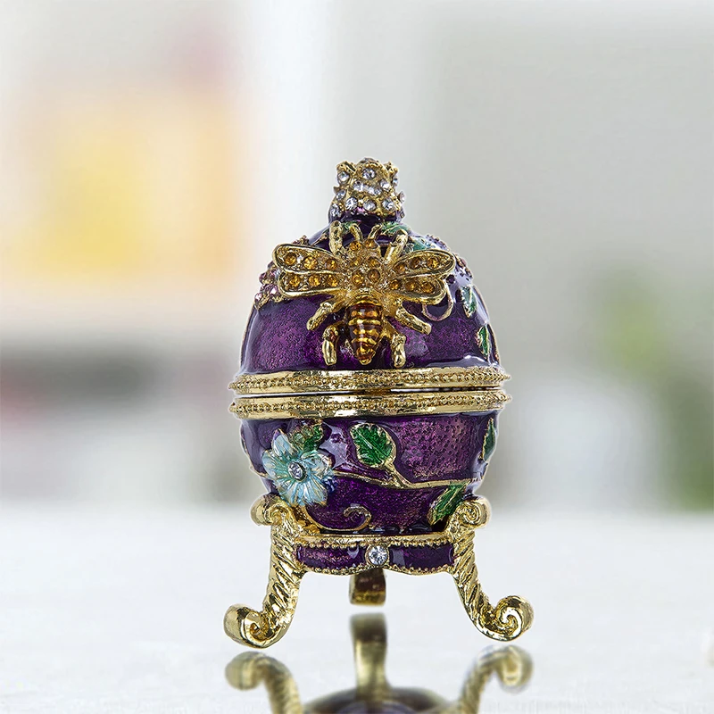 H& D ручная роспись Краб Bejeweled безделушка коробка навесной животное декоративный держатель кольца(коробочка) статуэтка в коробке для хранения ювелирных изделий домашний Свадебный декор
