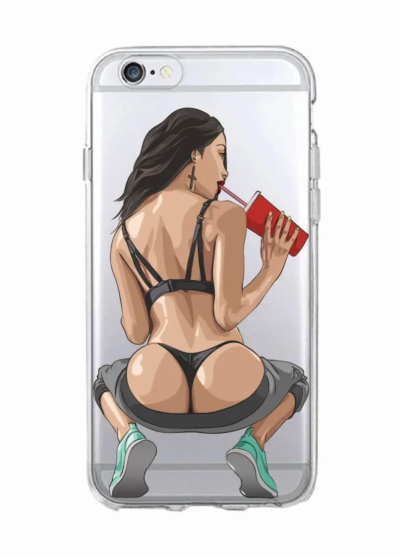 Мягкий прозрачный чехол для телефона с изображением сексуальной девушки на ...
