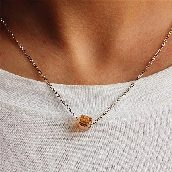 Женские ожерелья с квадратным кристаллом Petrogulf брендовые в подарок 2019 | Украшения