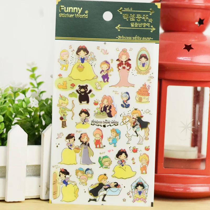 Наклейки в виде сказок мультяшная принцесса смешная наклейка мир для телефона