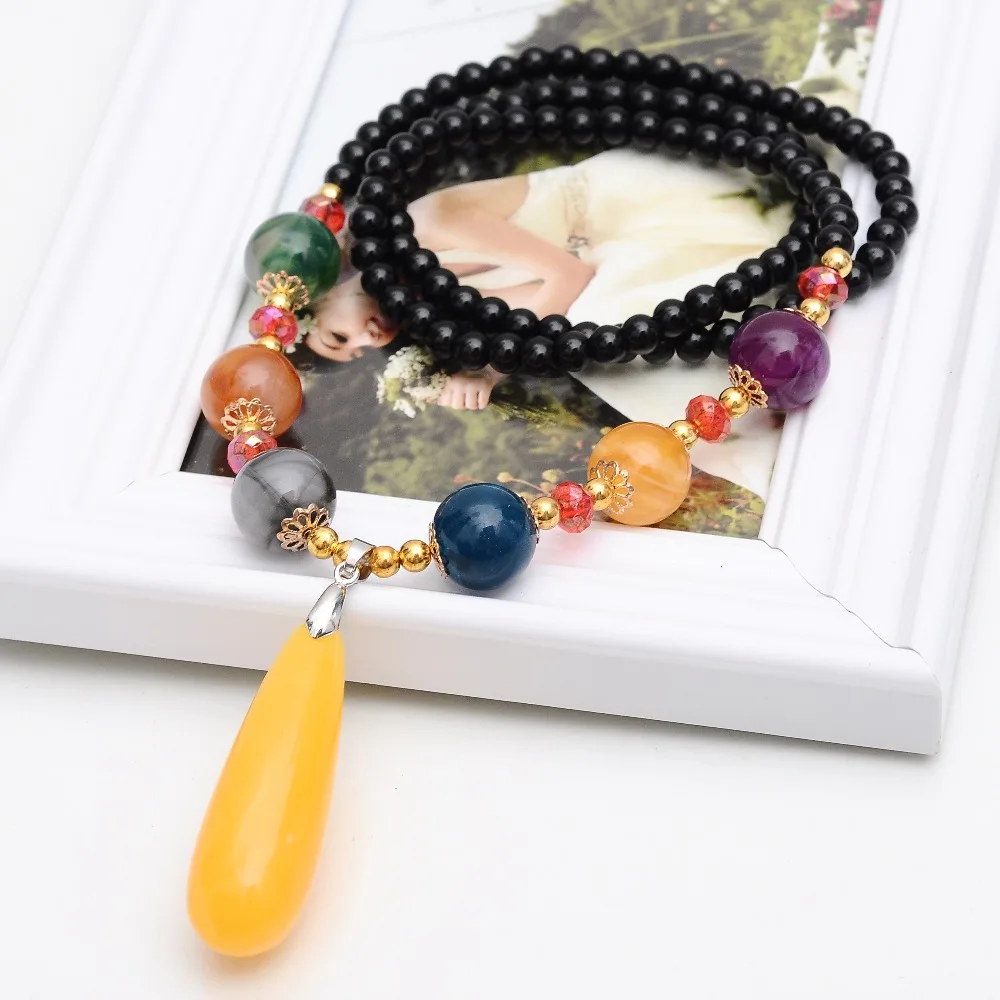 Богемная цепочка для свитера Большие Подвески длинные ожерелья в виде капель