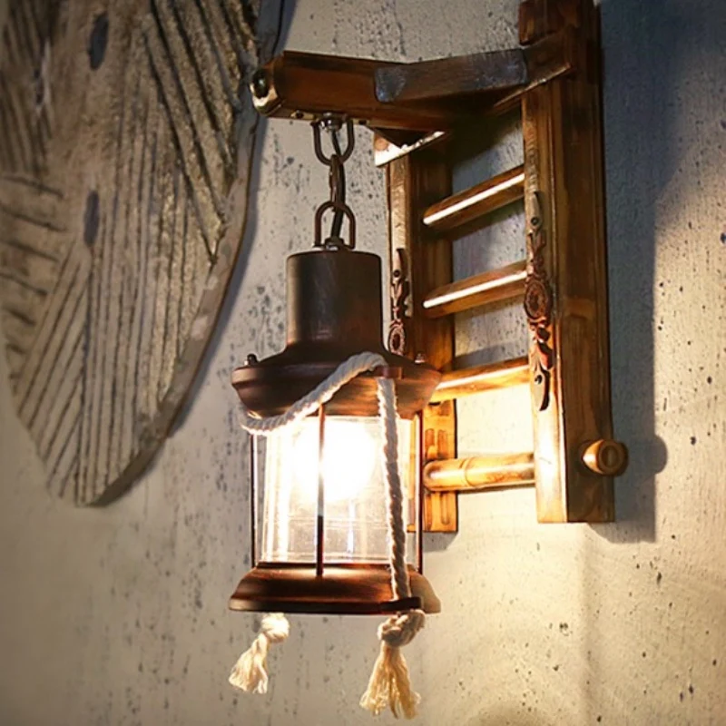 Восточно-Азиатская ручная китайская бамбуковая железная настенная лампа Led E27 для гостиной, ресторана, кофейни, входа, высотой 33 см, 1786.