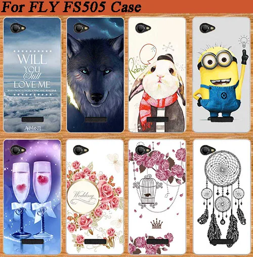 Чехол для Fly fs505 10 рисунков цветной волк кролик цветы мягкий чехол из ТПУ FS505 Nimbus 7