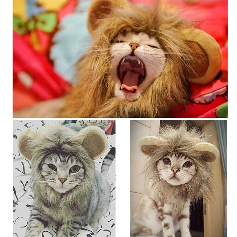 Костюм кота парик льва грива Хэллоуин наряды головные уборы с ушками фото
