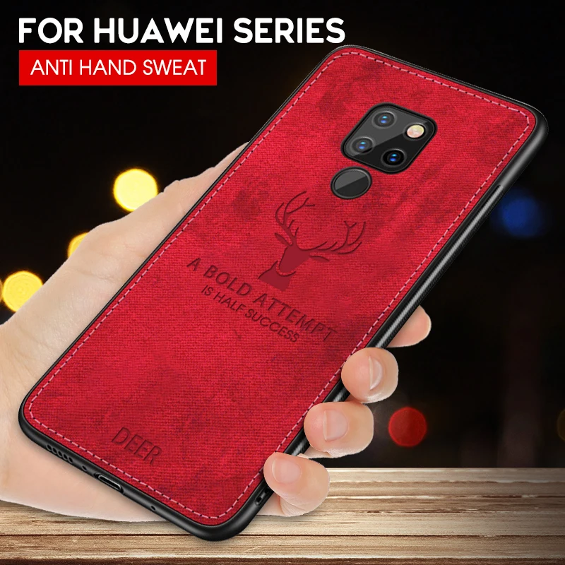 Противоударный тканевый чехол с оленем для huawei mate 20 Lite P20 P30 Pro P10 P Smart 2019 Nova 4 3i Y7 Prime