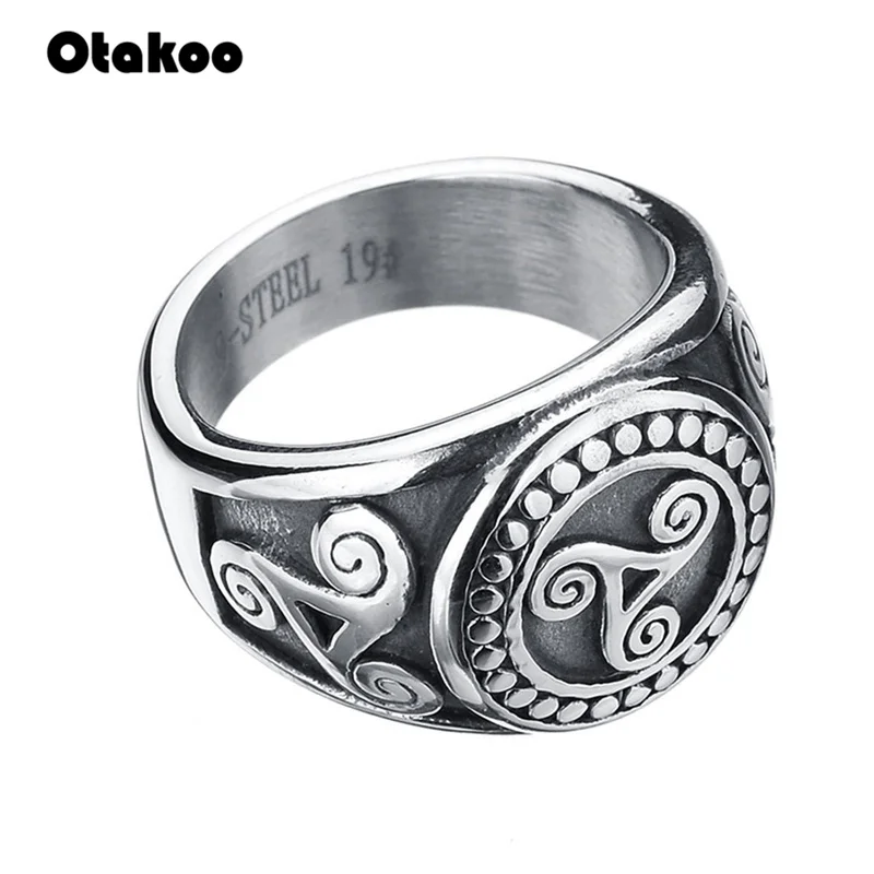 Otakoo Punk Retro Teen Wolf Midi Ring Triskele Triskelion Allison Argent Stainless Steel Finger Signet For Men Gift | Украшения и