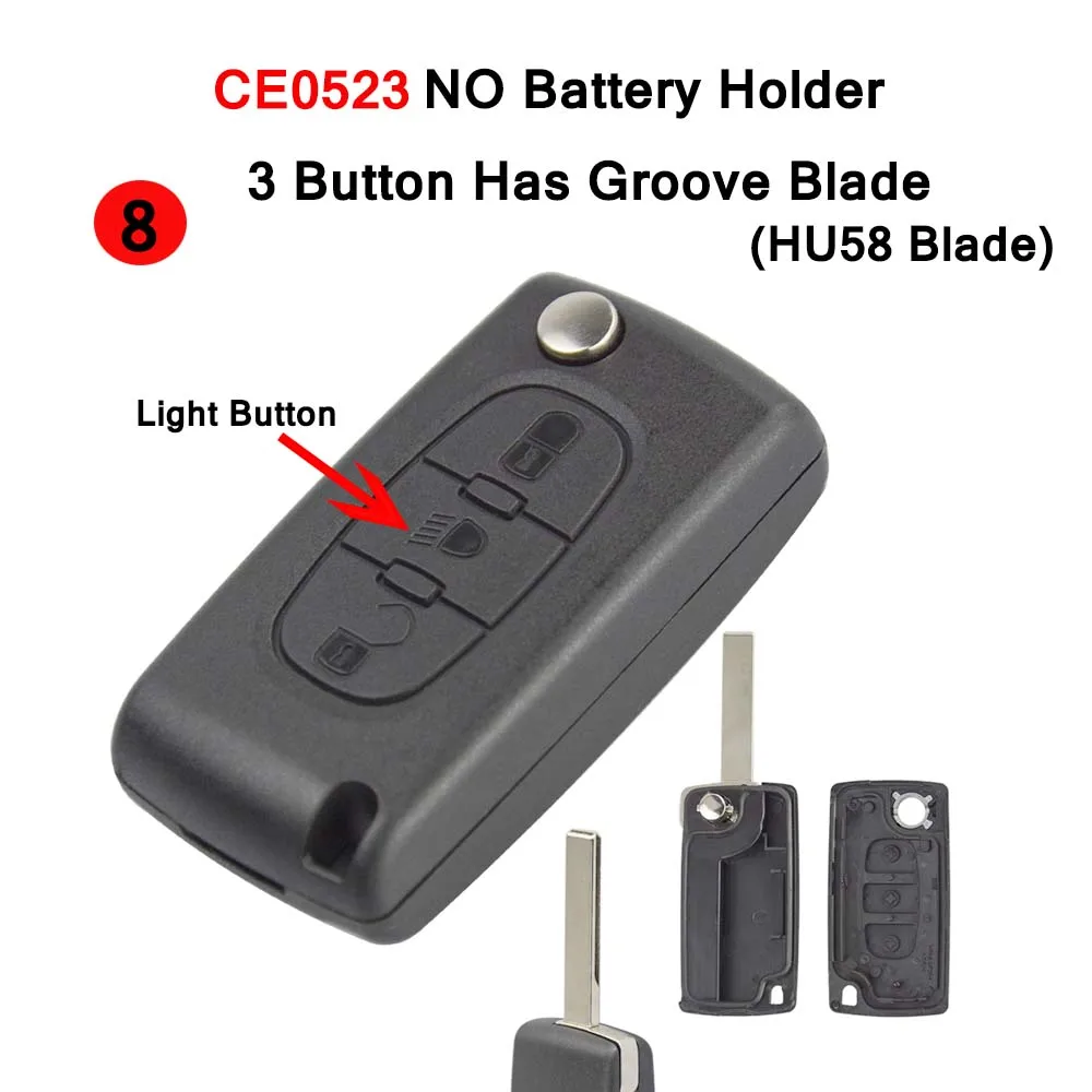 OkeyTech 2 3 4 кнопки дистанционного ключа автомобиля для peugeot 207 307 308 407 Citroen C2 C3 C4 C5 флип ключ чехол в виде ракушки CE0523 CE0536 HU83 VA2