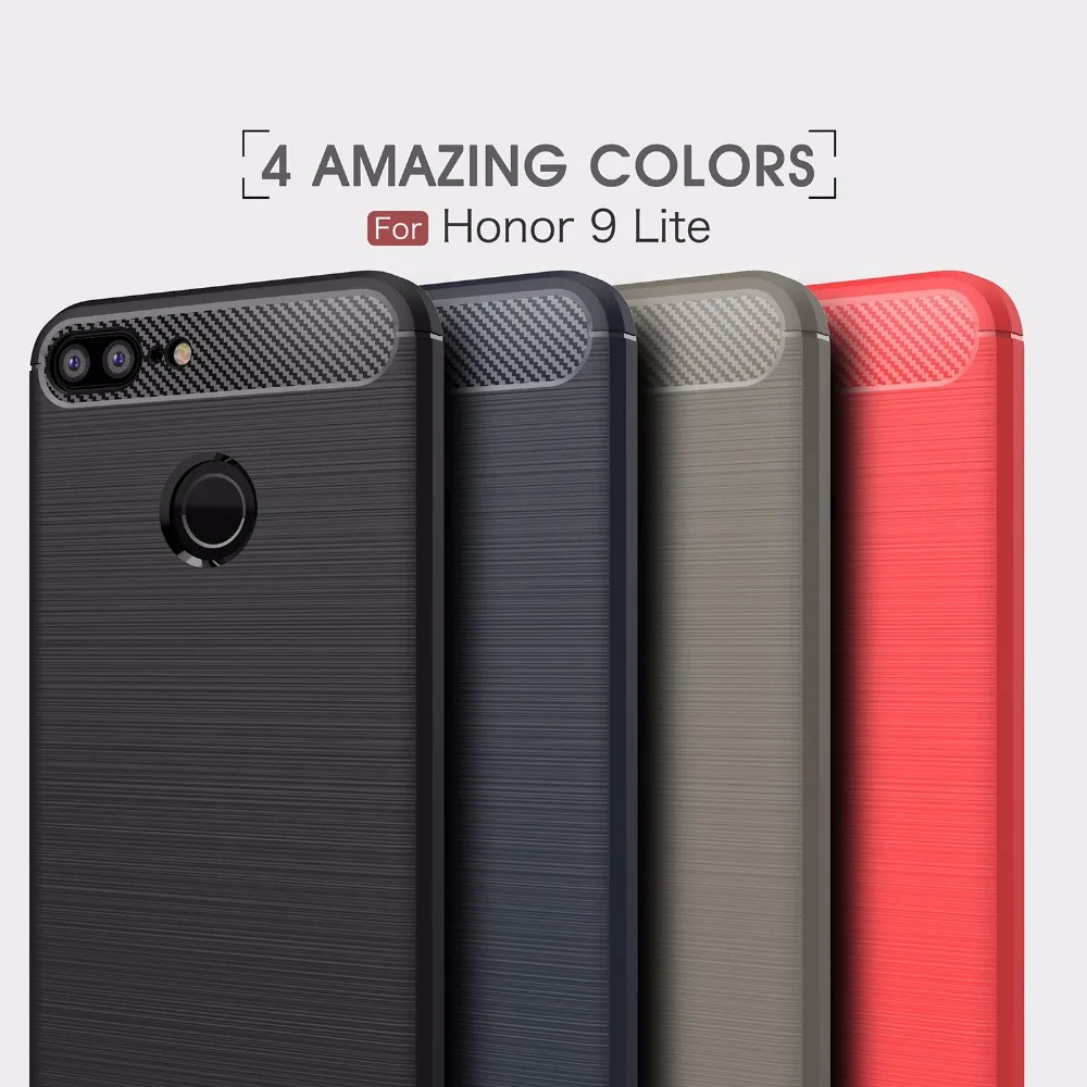 For Huawei Honor 9 Lite Cases Cover Carbon Fiber Texture Brushed Soft Silicone TPU Back for 5.65 inch |