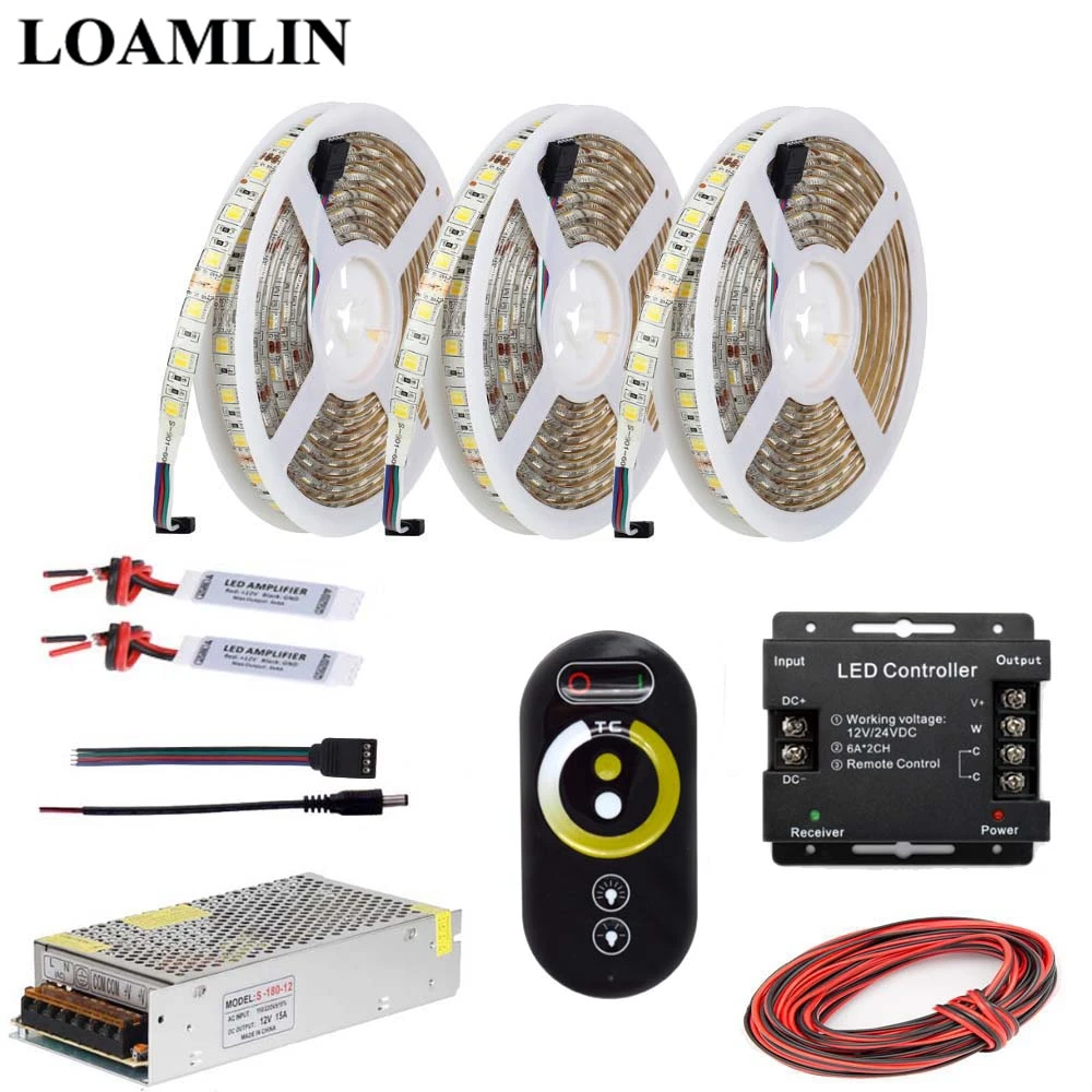 5 м 10 15 20 Светодиодная лента 5050SMD цветовая температура CCT светодиодный контроллер