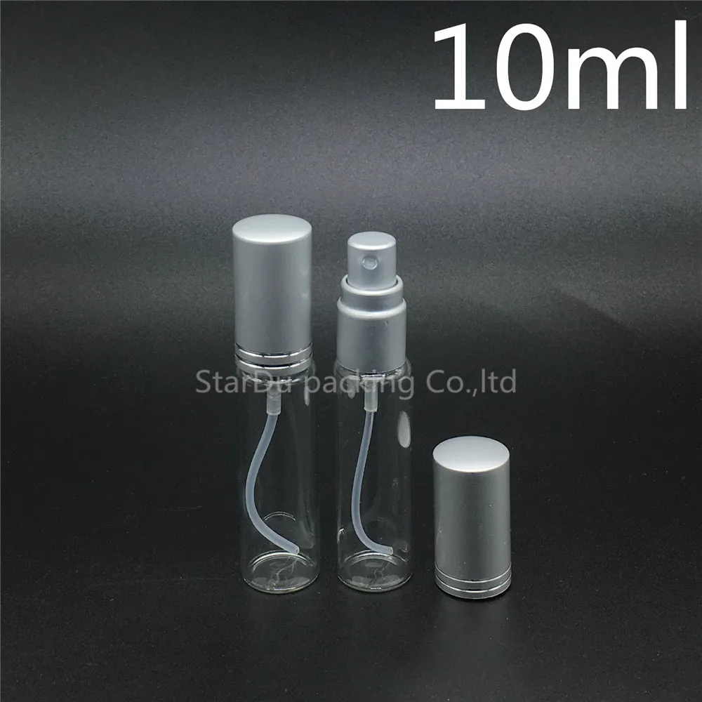 

12pcs 10ML Sample Alumium Perfume Glass Bottle Atomizer 10cc Mini Spray Vial