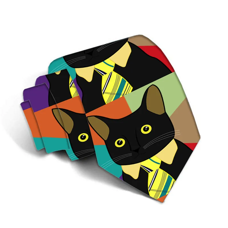 Для мужчин с милой собачкой галстуком бабочкой из полиэстера Забавный галстук 8