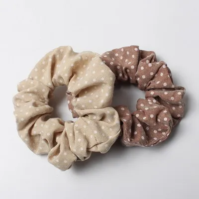 brown 2 шт./лот в полоску и в горошек с эластичной резинкой резинка для Новинка; Лидер продаж; прическа хвостик; лента для волос резинка для волос для девочек Weman женские аксессуары для волос - Цвет: brown