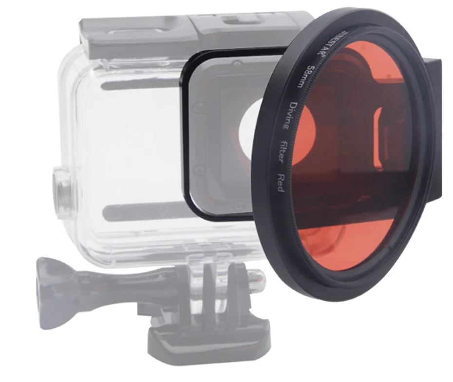 Hero 7 фильтр для экшн-камеры 24X макро-объектив с красными фильтрами для дайвинга для GoPro Hero 5 6 7 черный водонепроницаемый корпус Чехол Аксессуар