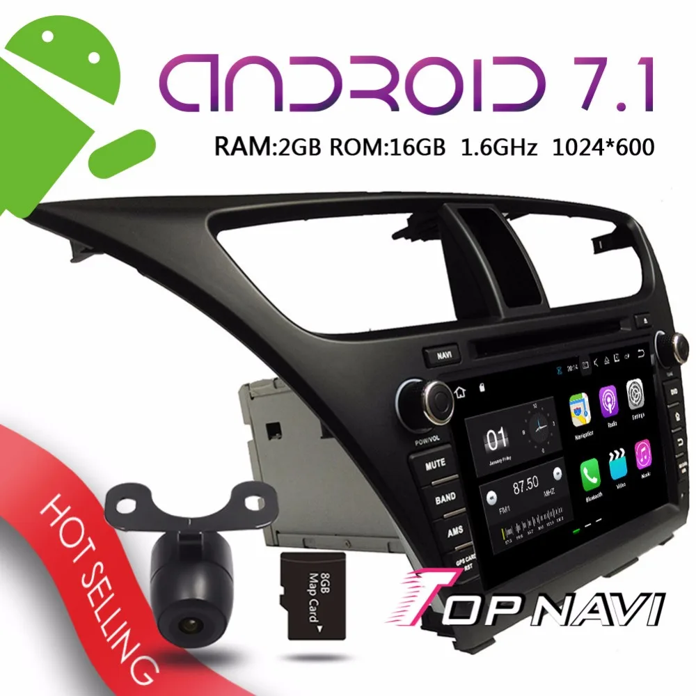 Topnavi 8 ''Android 7.1 автомобиль GPS навигации для Honda Civic 2014 авто мультимедийные плееры