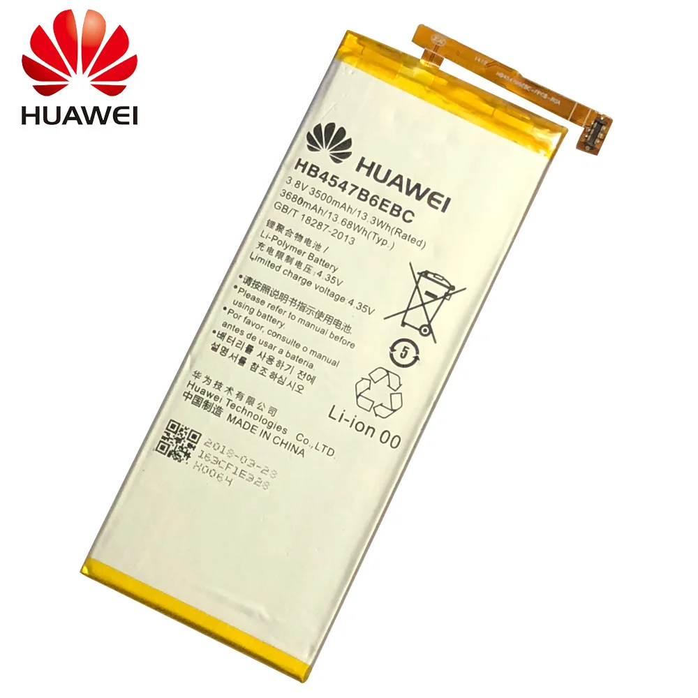 Hua Wei оригинальная запасная батарея для телефона HB4547B6EBC Huawei Honor 6 Plus PE-TL20 PE-TL10 PE-CL00 3500