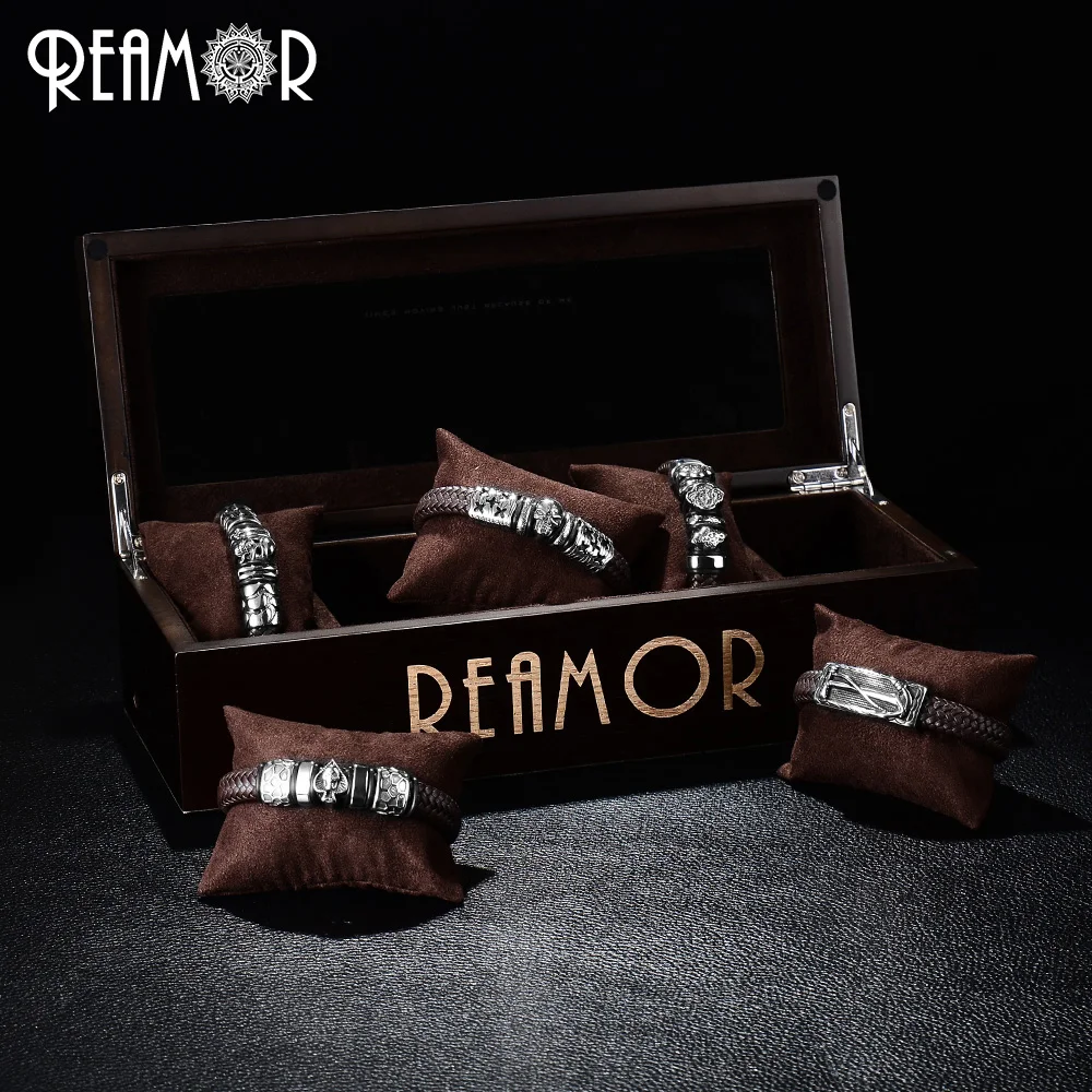 Модные браслеты REAMOR из нержавеющей стали 316L с подвесками в виде цветка и облака