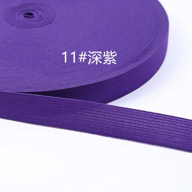11 dark purple Красочные эластичные ленты 25 мм 1 метр полиэфирная лента 2,5 см тесьма швейная кружевная отделка талии DIY сумки брюки аксессуары для одежды - Цвет: 11 dark purple