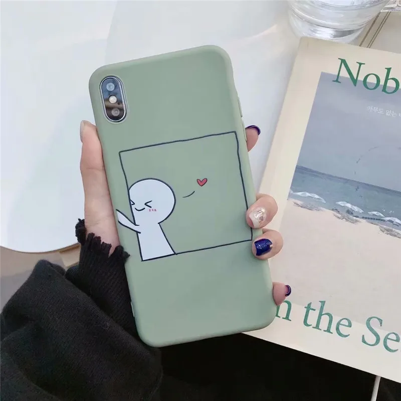 Милый мальчик девочка Пара мягкий силиконовый чехол телефонные чехлы для iPhone 8 7 6