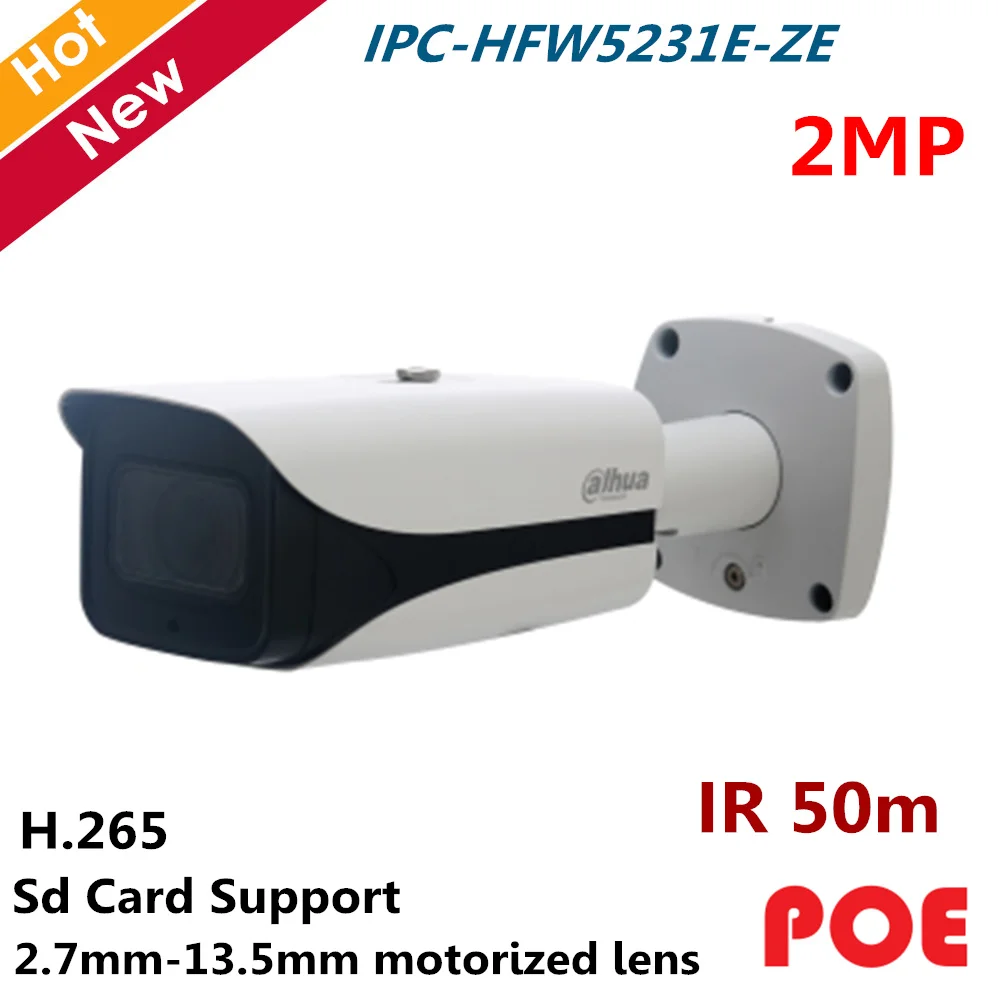 Dahua POE водонепроницаемая IP камера наружная IPC-HFW5231E-ZE 2MP 1/2. 8 Cmos H.265 микро SD память