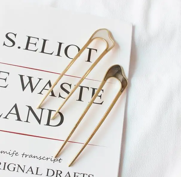 Японская простая u образная заколка для волос женщин и девочек металлическая