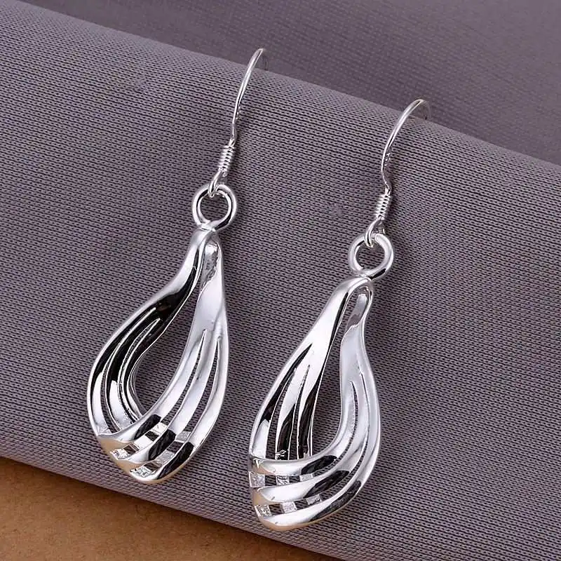 Хит продаж! Женские гофрированные серьги brinco bijoux femme покрытые серебром |