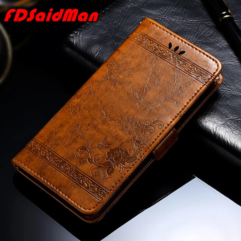 Роскошный винтажный кожаный флип чехол для 5 &quotXiaomi Redmi Go масляный вощеный цветок