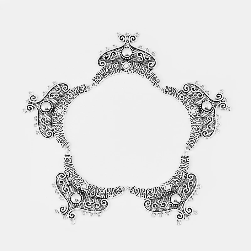 2pcs Antique Silver Large Charms Moon Shape Pendant Connector For Necklace Earring Jewelry Accessories Finding 63*52mm | Украшения и