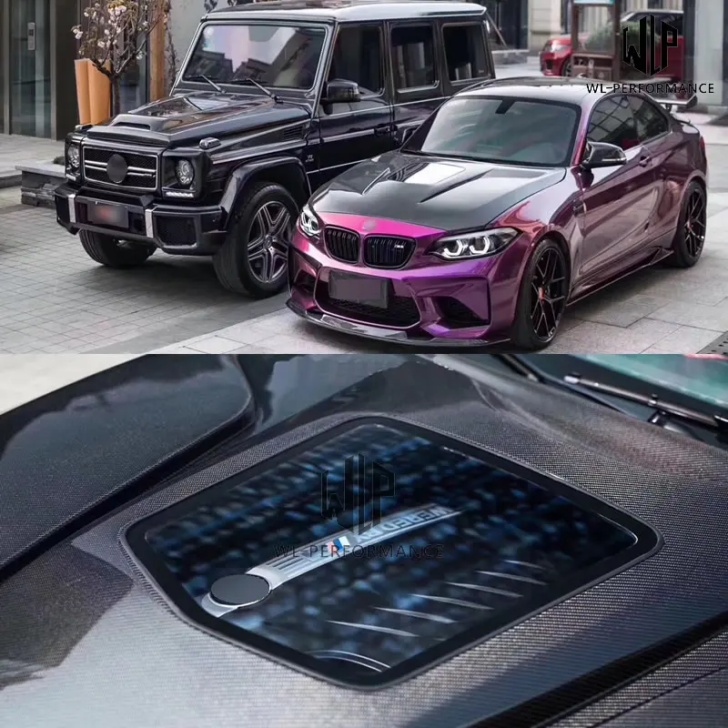 Капот двигателя из углеродного волокна/стеклопластика 2 серии M2 прозрачные