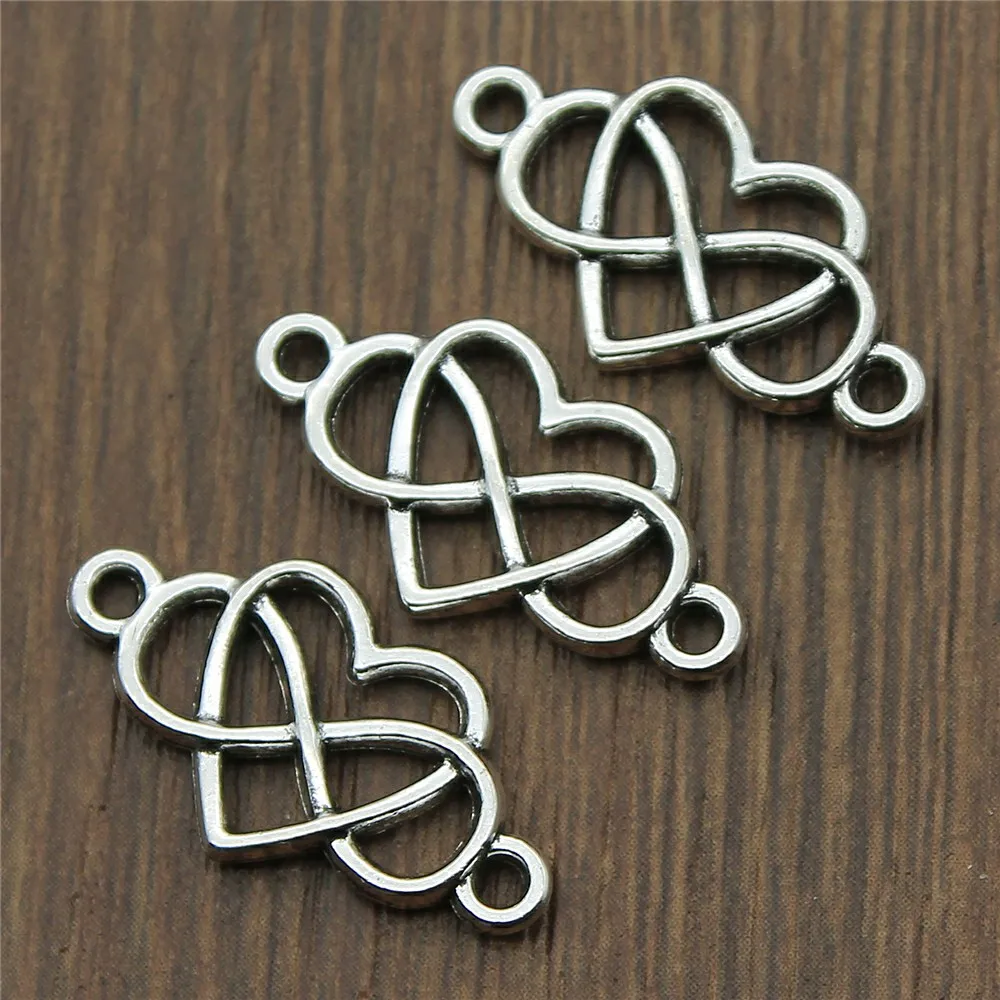 20 штук 13x25mm 2 Цвета бесконечность любви прелести разъем для изготовления