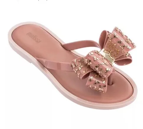 Оригинальная обувь Mini Melissa женские шлепанцы с бантиком в стиле Мелисса 2019 | Обувь