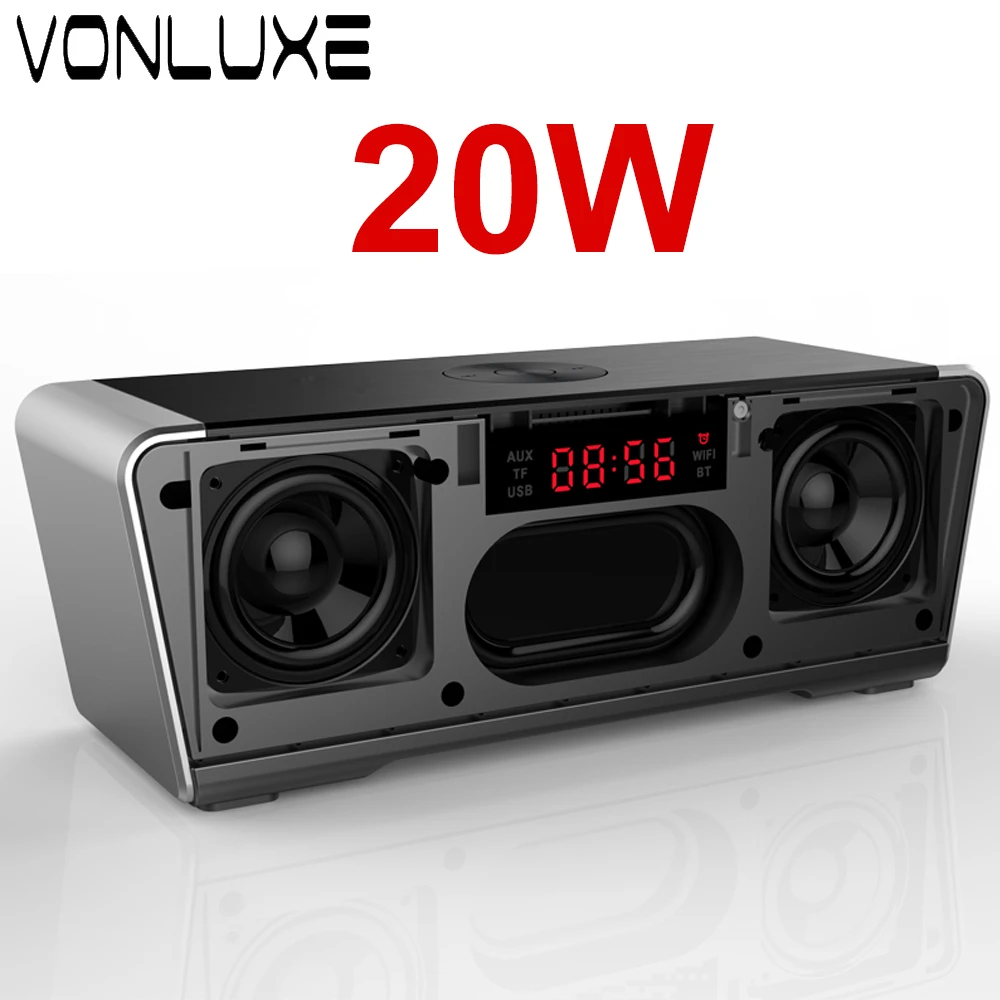 Vonluxe Портативный Беспроводной Bluetooth Динамик 20 Вт по двойной десять драйверы