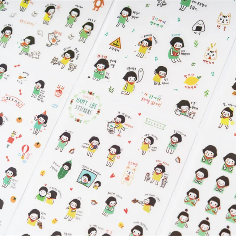 6 листов/упаковка Солнечный свет девушки декоративные этикетки для скраббукинга