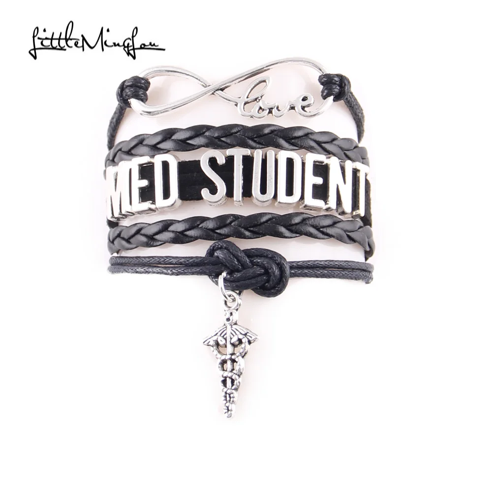 Маленький женский браслет в виде знака бесконечности студенческий с медицинской