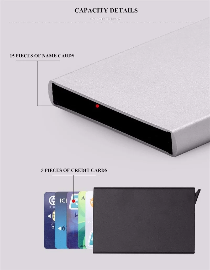 Чехол для визиток из алюминиевого сплава с функцией автоматического извлечения