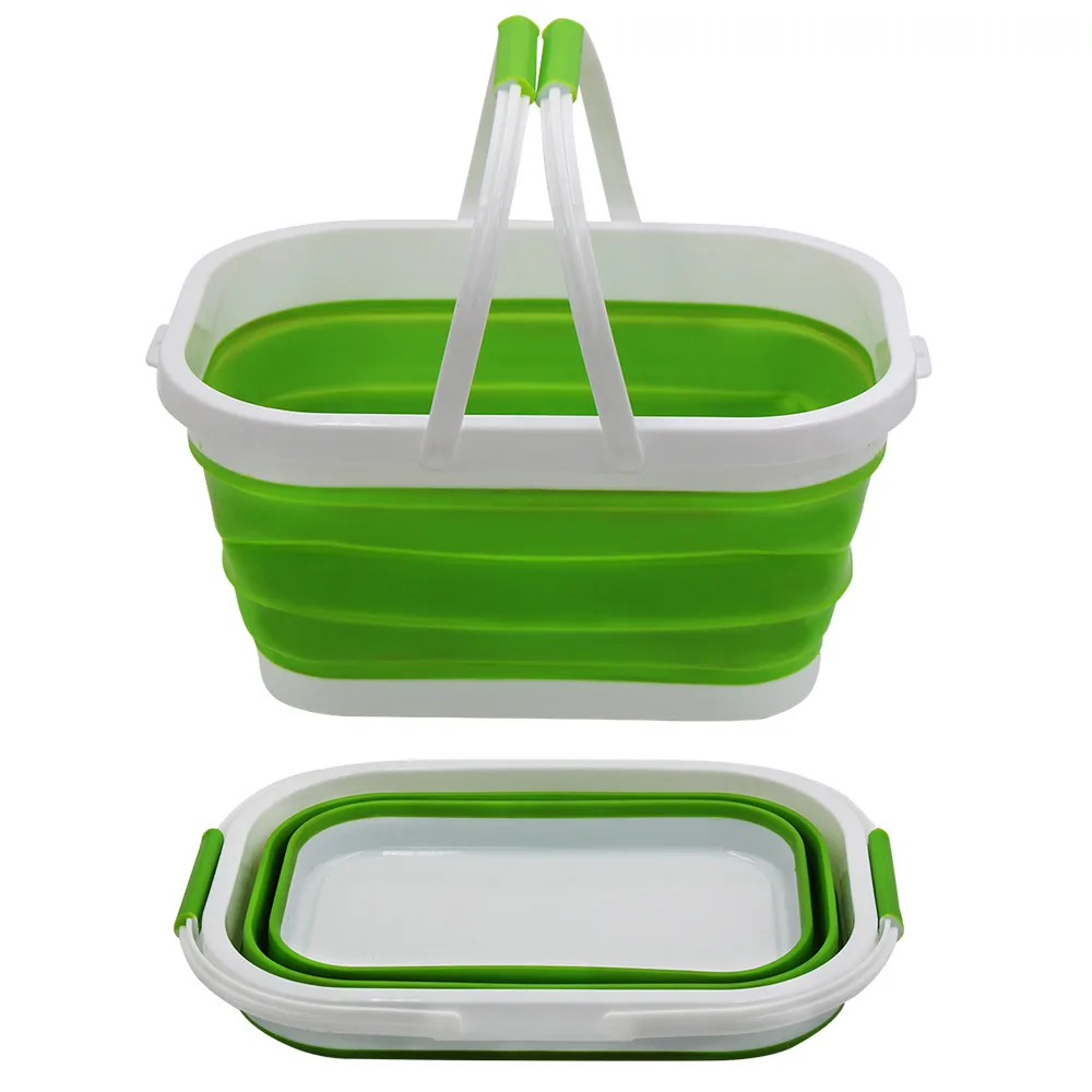 Силиконовая складная корзина с ручками для мытья овощей фруктов кухонных