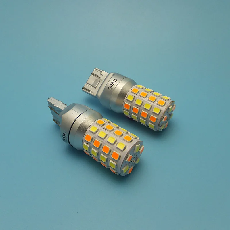 MIDCARS T20 led 7443 580 двухцветная функция W21/5 W источник света дневные ходовые огни функция рулевого управления белый желтый
