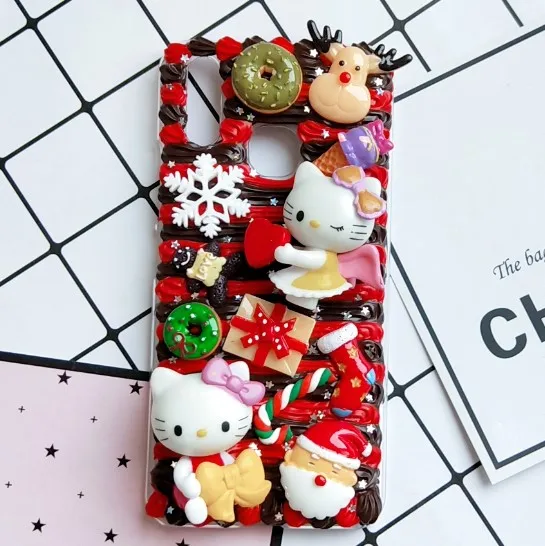 DIY чехол для iphone 8 7 6 6s plus Xs max 3D cat phone cover XR X Крем ручной работы Коробка сладостей