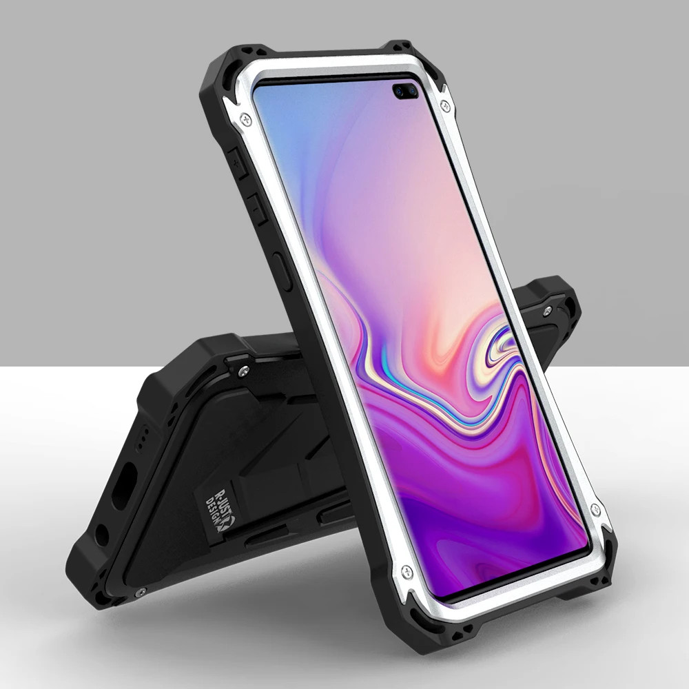 For Samsung S10 Cover Case Luxury Hard Metal Aluminum Alloy TPU Silicone Armor Shockproof Phone for Plus Funda | Мобильные телефоны