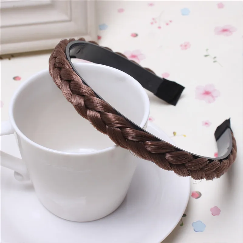 

2018 New Women Girls Vintage Headband Braids Hair Band Headwear Hair Wig Accessories
