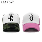 Летняя кепка-бейсболка с надписью KING QUEEN, повседневная сетчатая Женская кепка-бейсболка, новинка 2019, кепка для пар в стиле хип-хоп, s