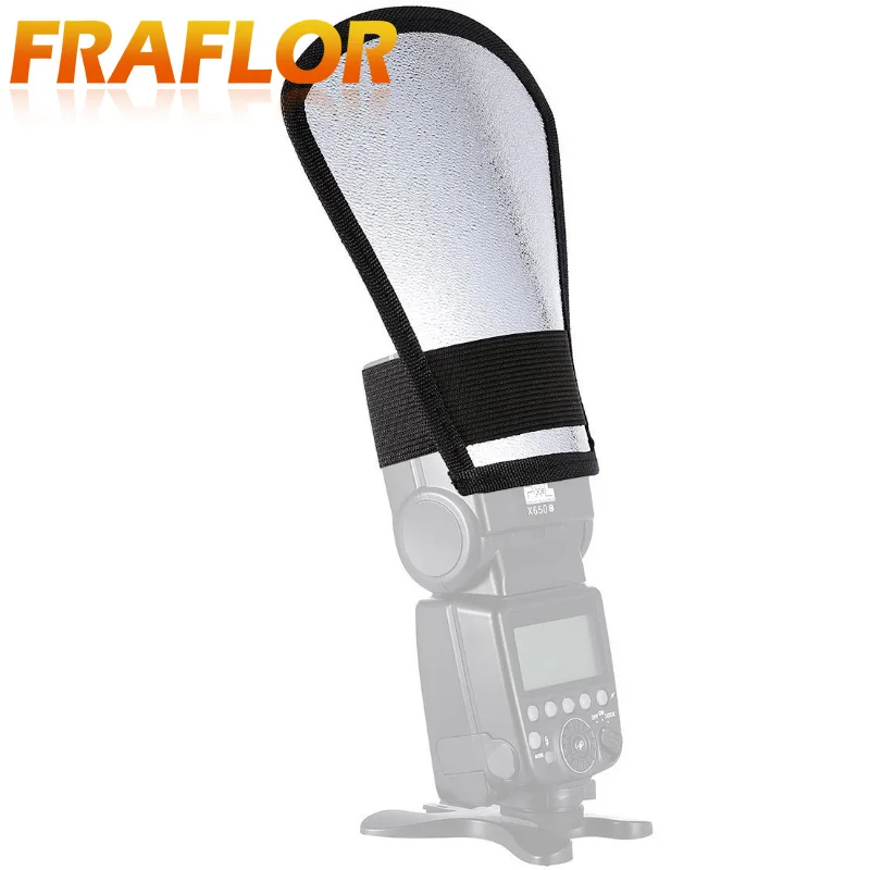 Складной серебристо белый рассеиватель для вспышки 2 в 1 софтбокс с отражателем