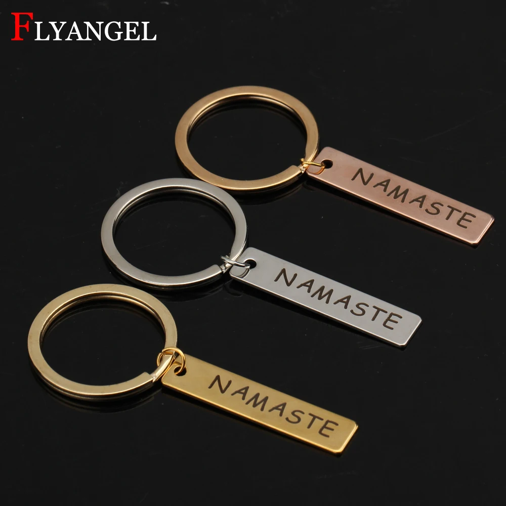 2018 модный металлический брелок с надписями для любителей йоги из нержавеющей