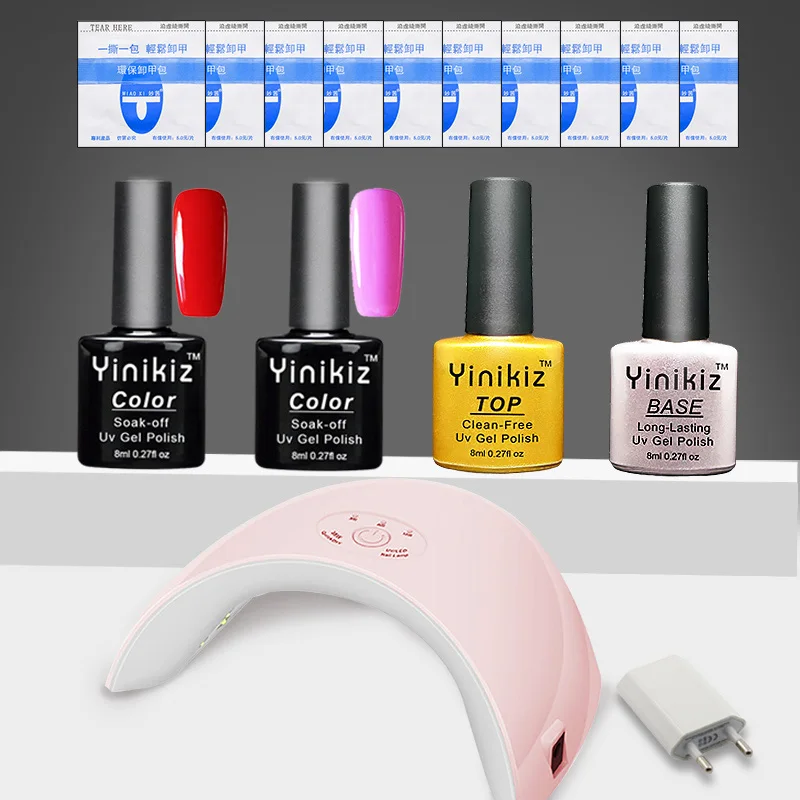 S3701 nail gel set Yinikiz маникюрный набор для ногтей, Гель-лак для ногтей, Типсы 36 Вт, светодиодный светильник, блестящий порошок, украшение, акриловые стразы, набор инструментов для дизайна ногтей - Цвет: S3701 nail gel set