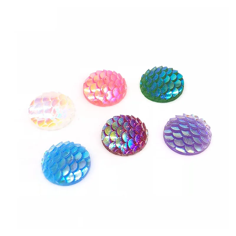 12 мм рыболовные Весы круглая нашивка цветное покрытие Смола Драгоценный камень