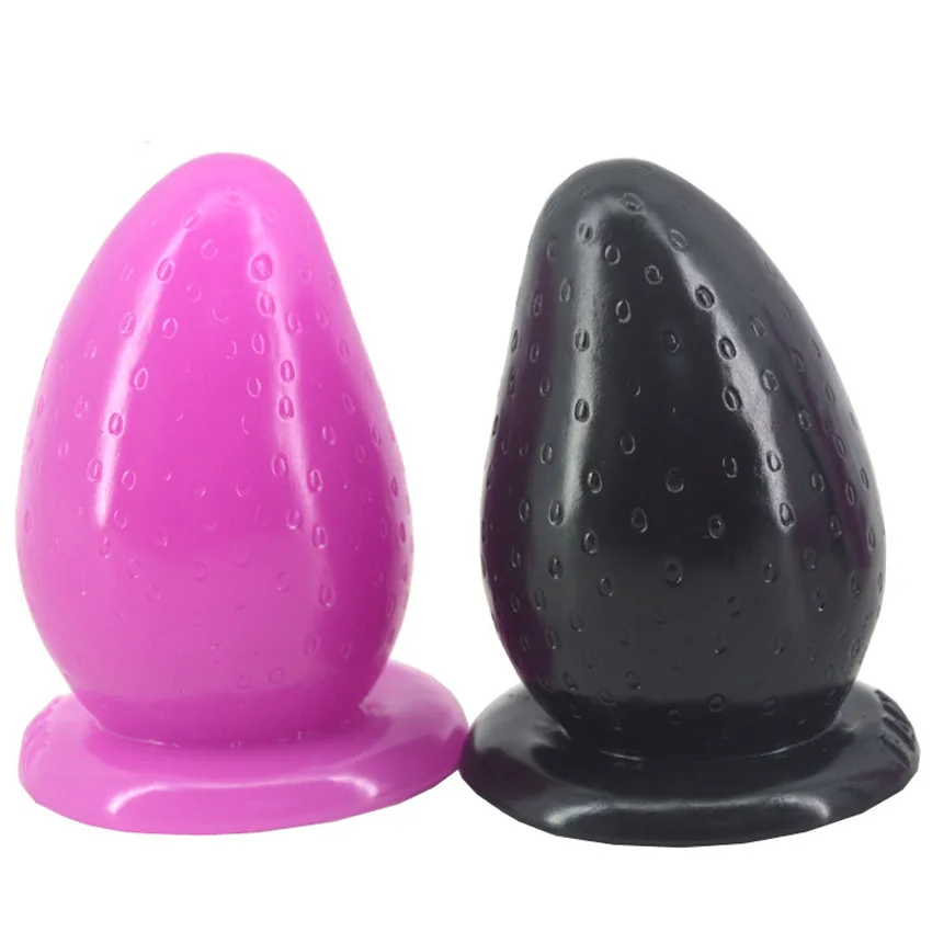 FAAK Strawberry Super Big Anal Plug Butt Silicone Suction Cup Booty Beads Unisex Sex Toys for Man and Women | Красота и здоровье