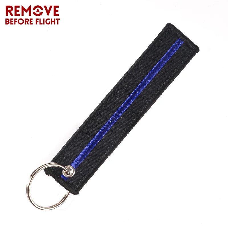 Fashion Keychain Blue Striped Bar Key Chain for Car Rings Cool Fobs Simple Style Embroidery Keychains Motorcycles | Украшения и